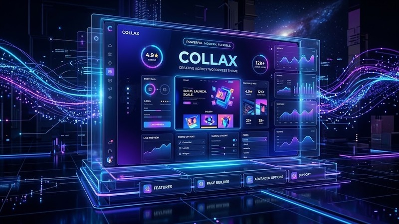 Collax v1.1.8 – Creative Agency WordPress Theme (8+ Prebuilt Home Pages, Elementor Builder, Responsive Design)