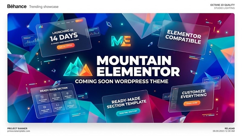 Mountain v5.0.2 – Elementor Coming Soon WordPress Theme (Progress Bar, Countdown Timer, One-Page Landing)