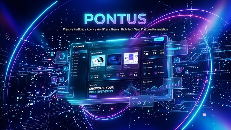 Pontus v1.0 – Creative Portfolio & Agency WordPress Theme (Elementor, 9 Demos, Responsive)