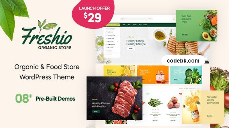 Freshio v3.0.4 – Organic & Food Store WordPress Theme (Elementor, WooCommerce, 15+ Demos)