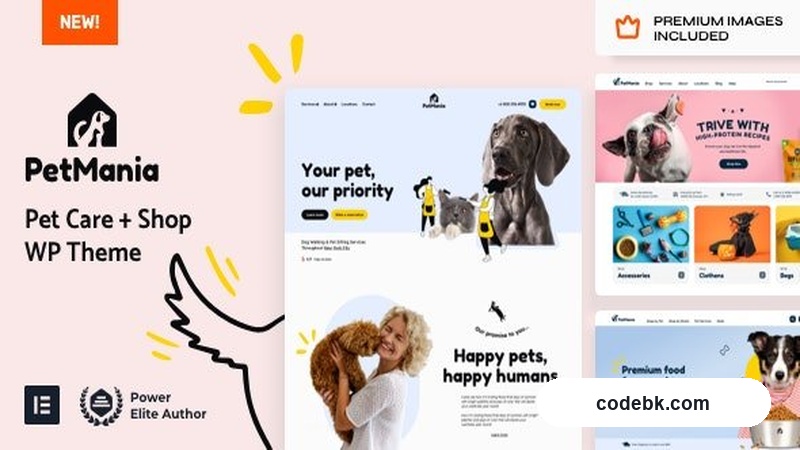 PetMania v41 - Pet Care & Shop – WordPress Theme for Pet Businesses with WooCommerce Support