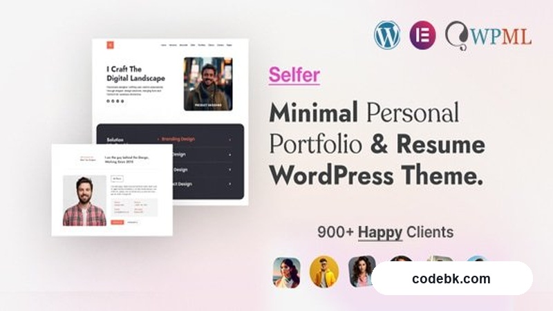 Selfer v2.0.5 – Minimal Personal Portfolio WordPress Theme (Dark Design, Elementor-Ready, Mobile-First)