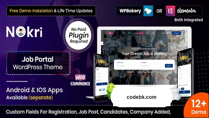 Nokri v1.6.8 – Professional Job Board WordPress Theme for Career Portals & Recruitment Platforms