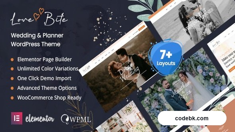 Lovebite v8.0 - Wedding WordPress Theme – Elegant Event & Wedding Website Theme (Elementor Page Builder)