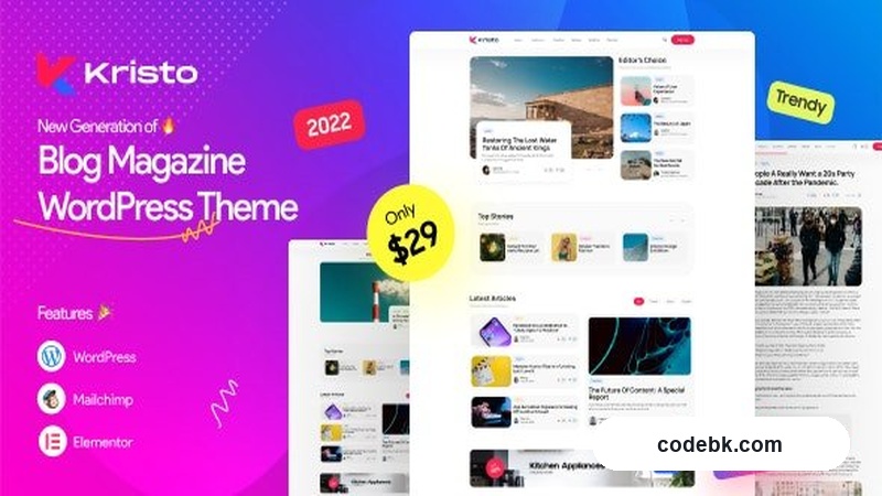 Kristo v3.6 - Modern Magazine WordPress Theme – News, Blog & Digital Publisher Platform (Elementor & Gutenberg Compatible)