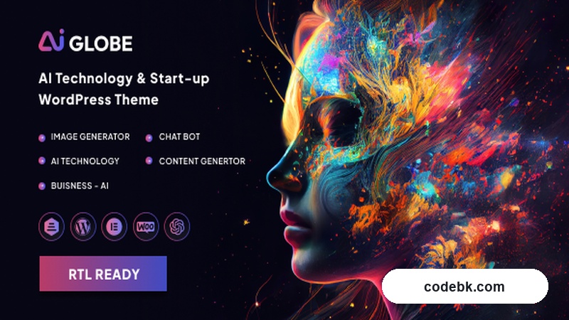 AI Globe v1.0.9 – Artificial Intelligence Startup & Technology WordPress Theme (Elementor/PublisherCraft Builder)
