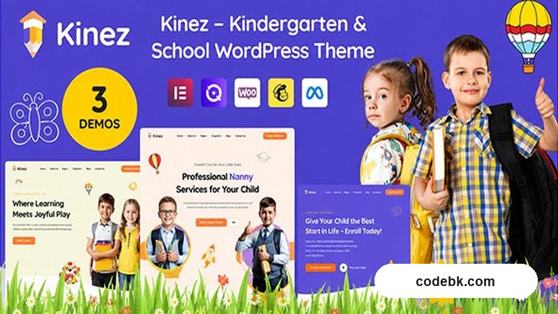 Kinez v2.0.0 – Kindergarten & School WordPress Theme (Colorful Preschool & Elementary Design with Elementor Builder)
