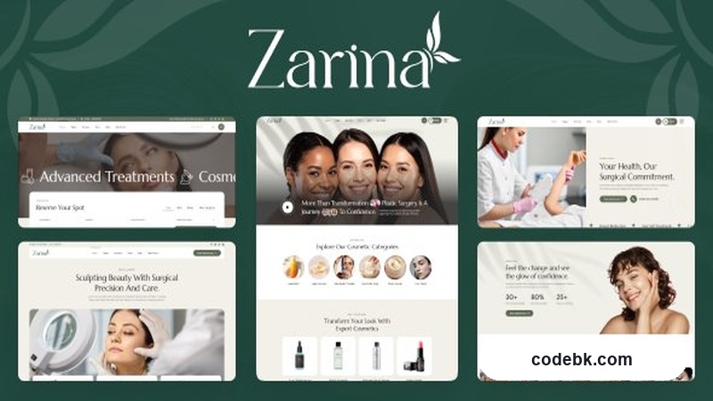 Zarina v1.0.3 – Plastic Surgery & Medical WordPress Theme (Elementor-Powered Multi-Specialty Clinic Theme)
