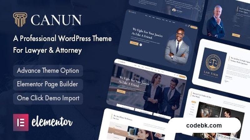 Canun v1.0.8 – Lawyer & Attorney WordPress Theme (Elementor-Powered, Law Firm Web Design)