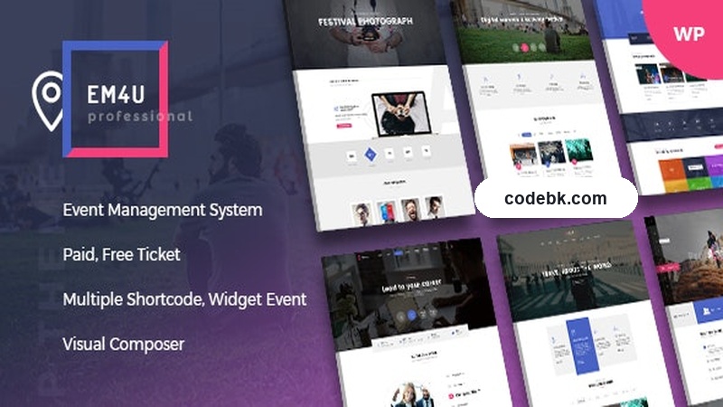 EM4U v1.8.9 – Events WordPress Theme for Ticket Booking & Event Management (Elementor, Responsive, WooCommerce-Ready)