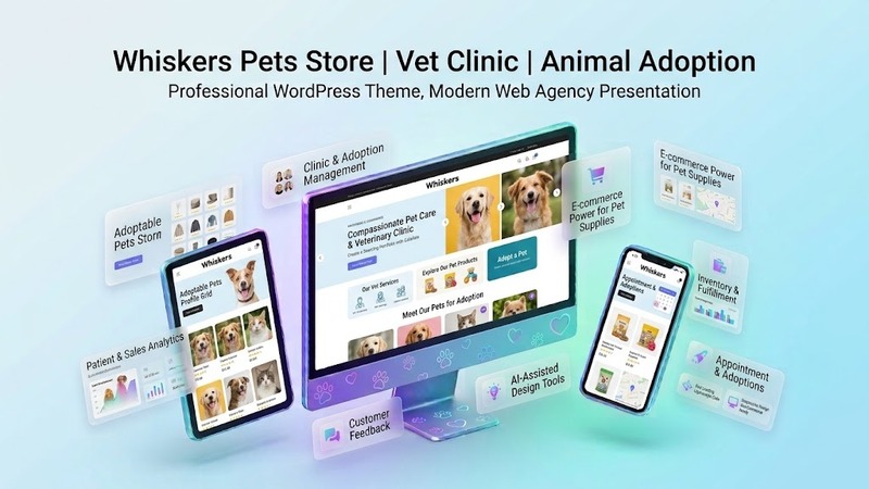 Whiskers v1.3.2 – Pets Store | Vet Clinic | Animal Adoption (Elementor-Ready WordPress Theme with Donation Plugin)