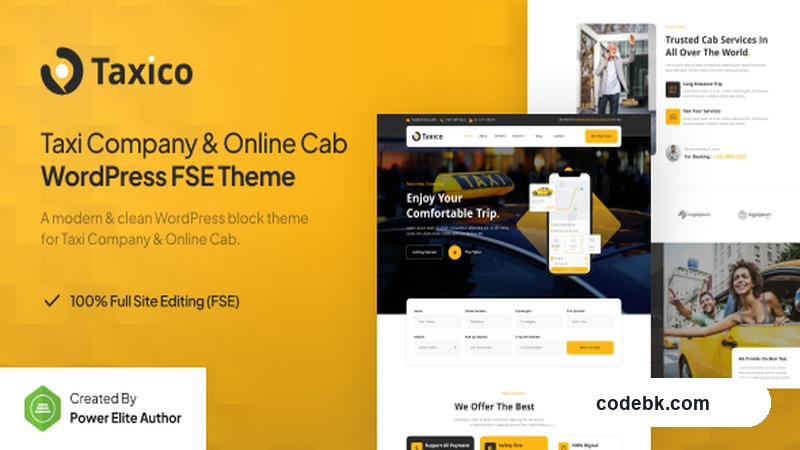 Taxico v1.0.4 – Taxi Company & Online Cab Service FSE WordPress Theme (Full Site Editing, Block-Editor Ready)