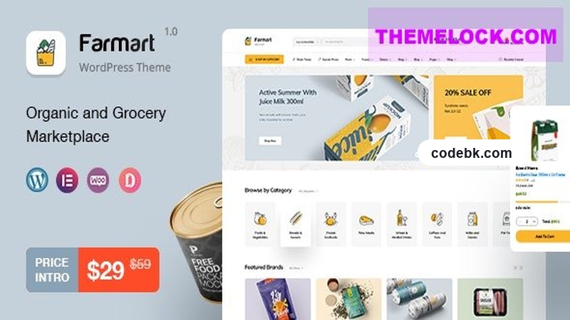 Farmart v1.3.7 – Organic & Grocery Marketplace WordPress Theme (Elementor-Powered WooCommerce Multi-Vendor Theme)