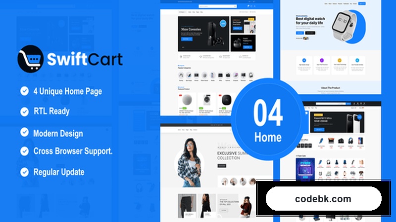 SwiftCart v1.0.3 – Multipurpose WooCommerce WordPress Theme for Any Online Store (Elementor-Powered, 50+ Pre-Built Demos)