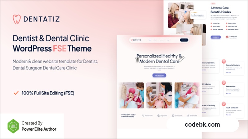 Dentatiz v1.0.2 – Dentist & Dental Care Clinic FSE WordPress Theme (Block Editor / Full Site Editing)