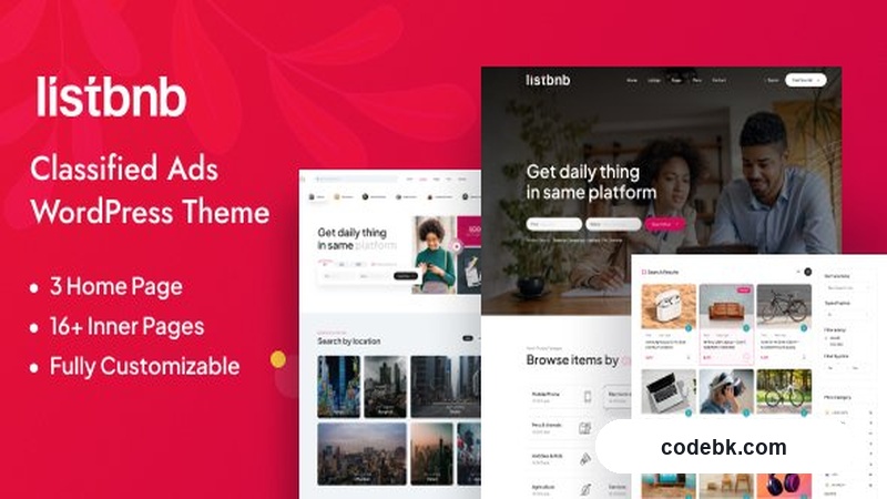 Listbnb v1.0.9 – Classified Ads WordPress Theme (3+ Prebuilt Homes, Elementor-Powered, WooCommerce-Ready)