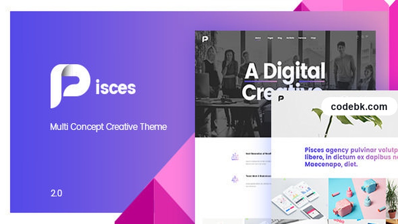 Pisces v3.0.0 – Multi-Concept Creative WordPress Theme (Elementor-Powered, 20+ Demos)
