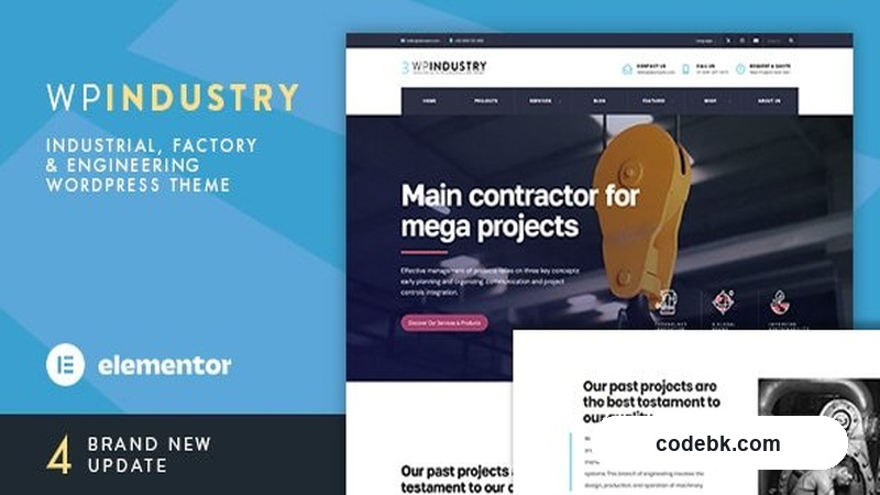 WP Industry v4.2 – Industrial WordPress Theme for Manufacturing, Engineering & Construction Companies (Elementor)