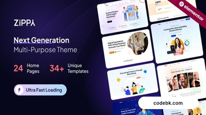 Zippy v2.0 – Multipurpose Elementor WordPress Theme for Startups, Restaurants & Agencies (368 Views)
