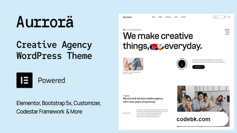 Aurrora v1.0 – Creative Agency & Portfolio WordPress Theme (Modern Design Freedom, Full Multi-Page Support)