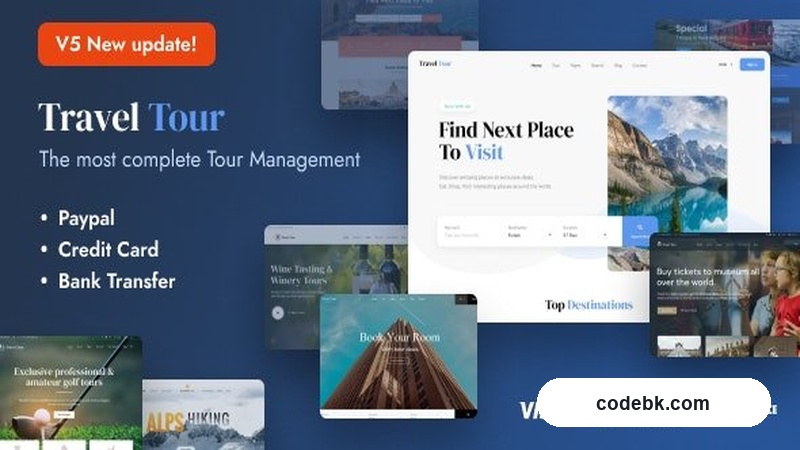 Travel Tour v5.4.4 – Tour & Travel Booking WordPress Theme with Complete Management System (themelock)