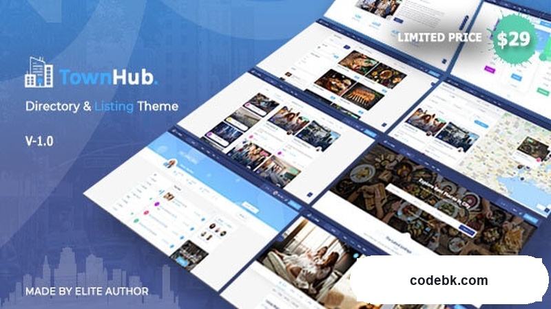 TownHub v1.9.1 – Directory & Listing WordPress Theme (Elementor-Powered, WooCommerce Ready)