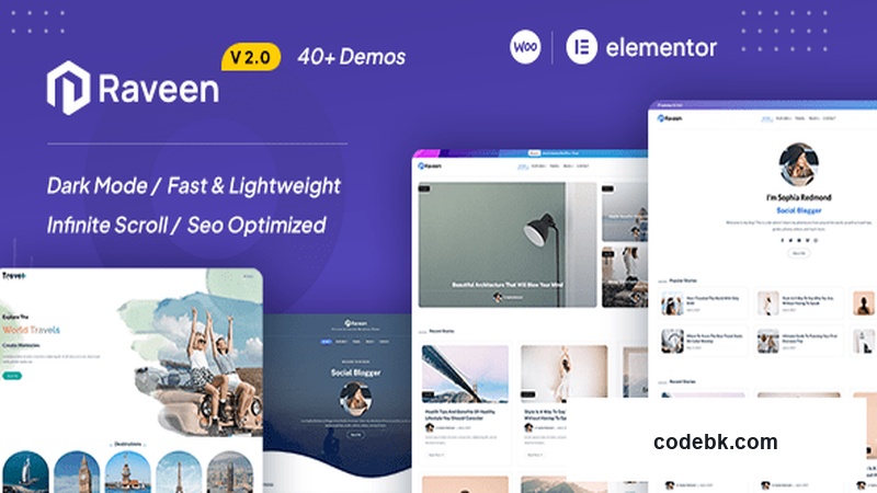 Raveen v2.0 - Personal Blog & Magazine WordPress Theme (Elementor + Aesthetic Lifestyle Design)