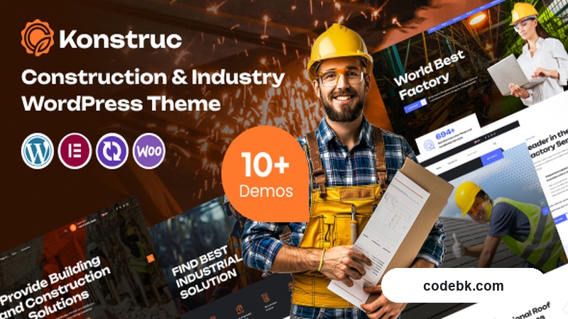 Konstruc v1.0.1 – Construction & Industrial WordPress Theme (Elementor-Based | Multi-Demo)