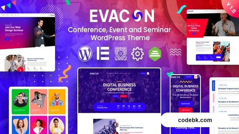 Evacon v1.1.0 – Event & Conference WordPress Theme (Elementor-Powered, Multi-Purpose Event Design)
