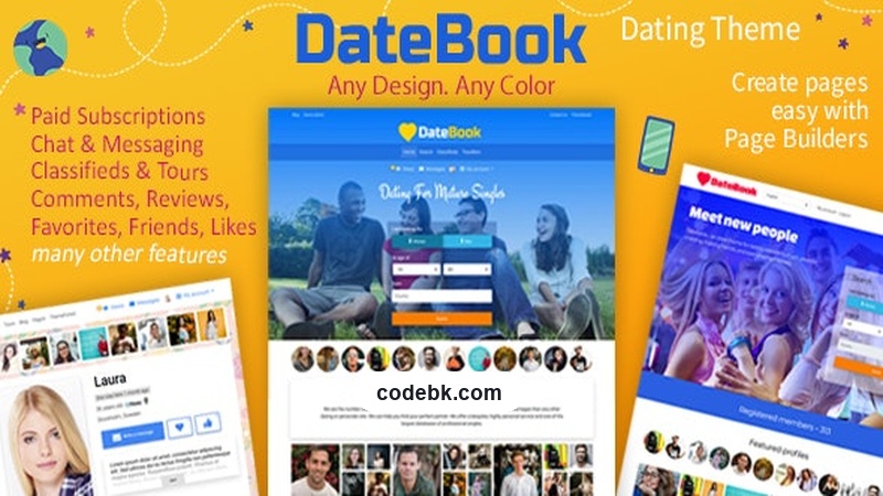 DateBook v5.0.7 – Dating WordPress Theme (Elementor-Powered, Mobile-First Design for Niche Dating Platforms)