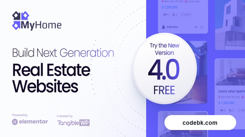 MyHome v4.4.4 - Real Estate WordPress Theme – Elementor-Powered Property Listings & Agency Builder (Dark UI Focus)