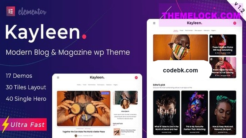 Kayleen v3.4 – Blog & Magazine WordPress Theme (Minimal Content-Focused Design with Elementor Support)