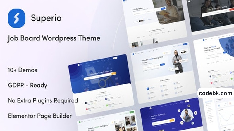 Superio v1.3.37 – Job Board WordPress Theme (Elementor-Powered, WooCommerce-Ready)