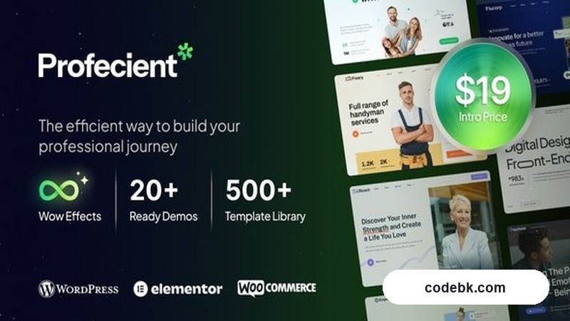 Profecient v1.2.0 – Multipurpose Elementor Business & WooCommerce WordPress Theme (Dark Dashboard, Mega Menu, RTL)