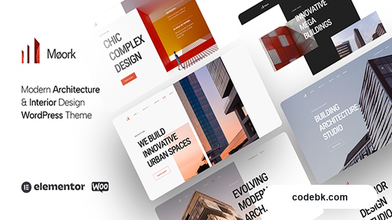 Moork v1.1.1 – Architecture & Interior Design WordPress Theme (Elementor, Portfolio-First Layouts)