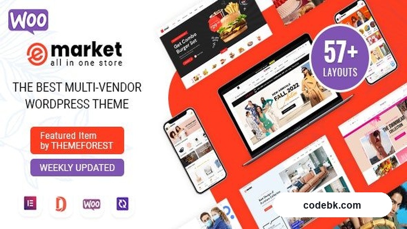 eMarket v8.2.3 – Multipurpose WooCommerce & Multi-Vendor Marketplace Theme (Elementor Built)