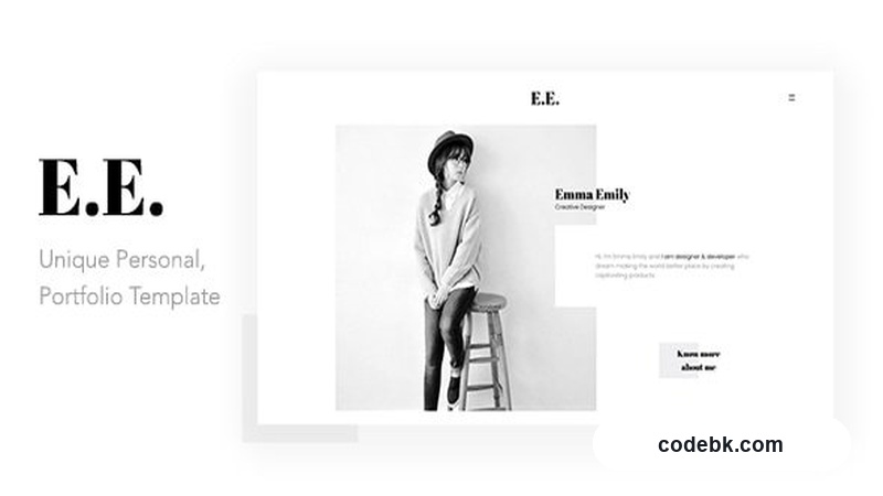 E.E. – Unique Portfolio for Freelancers & Creative Agencies (Responsive HTML Template)