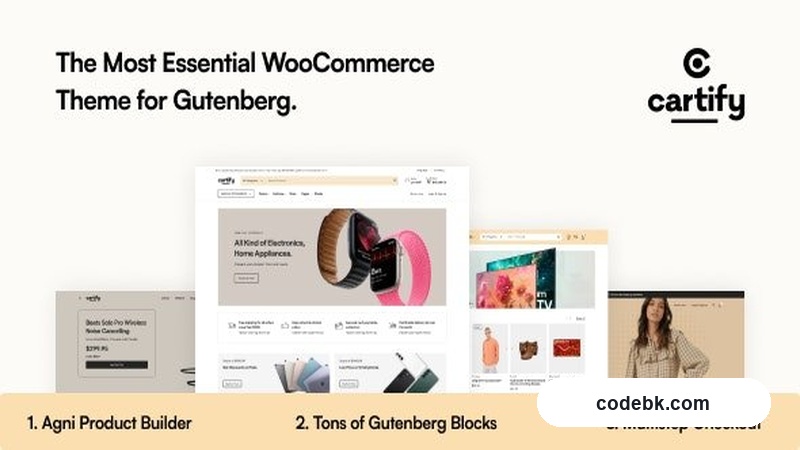 Cartify v1.4 – WooCommerce WordPress Theme with 20+ Gutenberg Demo Layouts (Block-Based Builder)