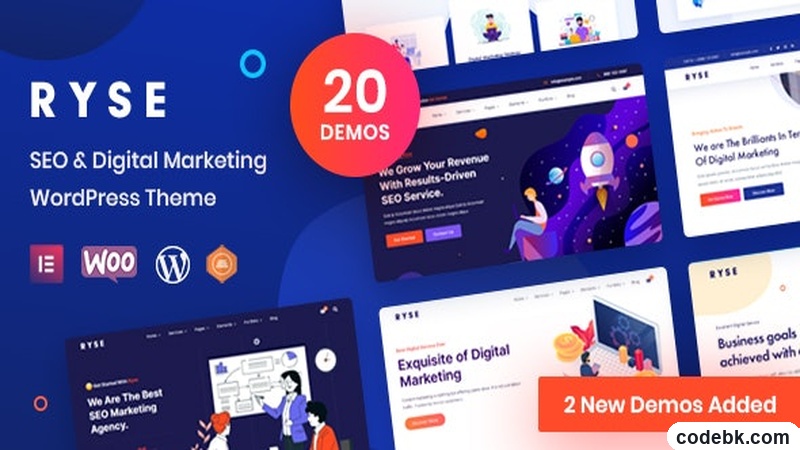 Ryse v5.0 – SEO & Digital Marketing WordPress Theme (Elementor + Gutenberg, Radiant Framework)