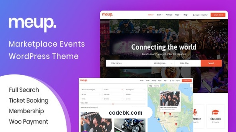 Meup v2.2.1 – Marketplace Events WordPress Theme (Directory Listings, Vendor Submissions, Elementor-Ready)