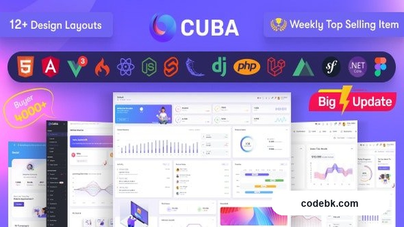 Cuba Admin Dashboard – Full-Stack Admin Template for Modern Web Apps (Bootstrap 5, Multi-Framework Support)