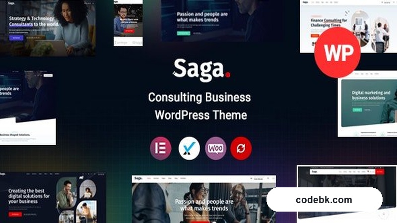 Saga v2.8 – Business Consulting WordPress Theme for Agencies, Financial & Strategy Consultants (Elementor)