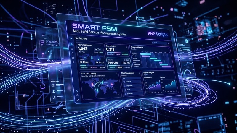 Smart FSM SaaS v1.7 – Field Service Management System for Multi-Vendor SaaS Operations (PHP Script)