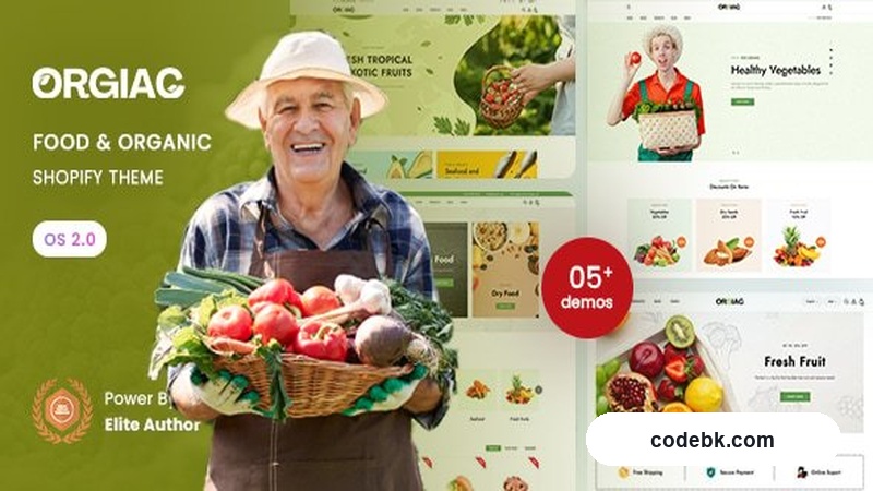 Orgiac - Food & Organic Responsive Shopify 2.0 Theme – Organic Food & Grocery E-Commerce Theme (Shopify 2.0, 5 Homepage Variations)