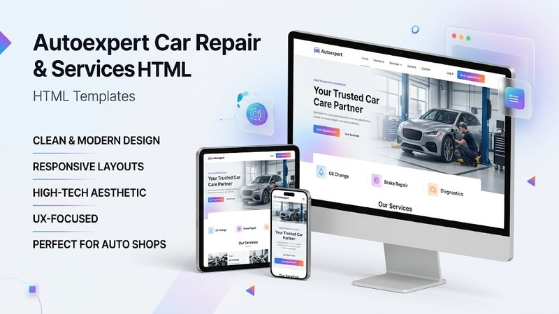 Autoexpert – Car Repair & Services HTML Template (Pre-Built Sections & Agency-Ready Layout)