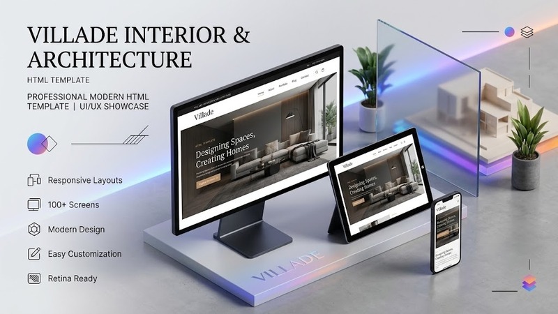 Villade v1.0 – Interior & Architecture HTML Template (Dark/Light Modes, Project Portfolio, Elementor-Style Layouts)