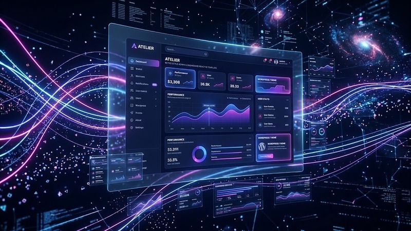 Atelier - Retro Style Admin & Dashboard React 19 Template by themelock – Premium Dashboard with 114 Pages, TypeScript & Tailwind v4