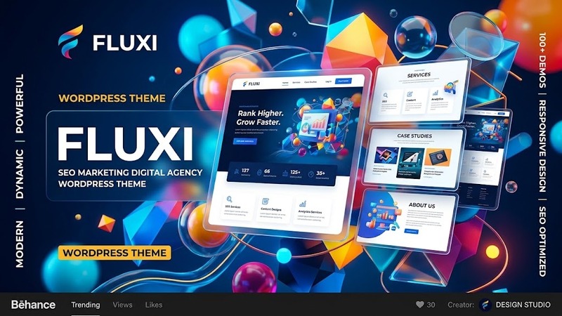Fluxi v1.1.8 – SEO Marketing & Digital Agency WordPress Theme (Elementor-Powered, Multi-Project Ready)
